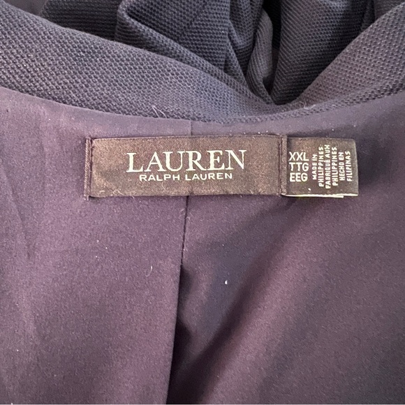 Ralph Lauren Women’s Bullion Jacquard Navy Blue Single Breast Blazer Gold Crest - Picture 12 of 16